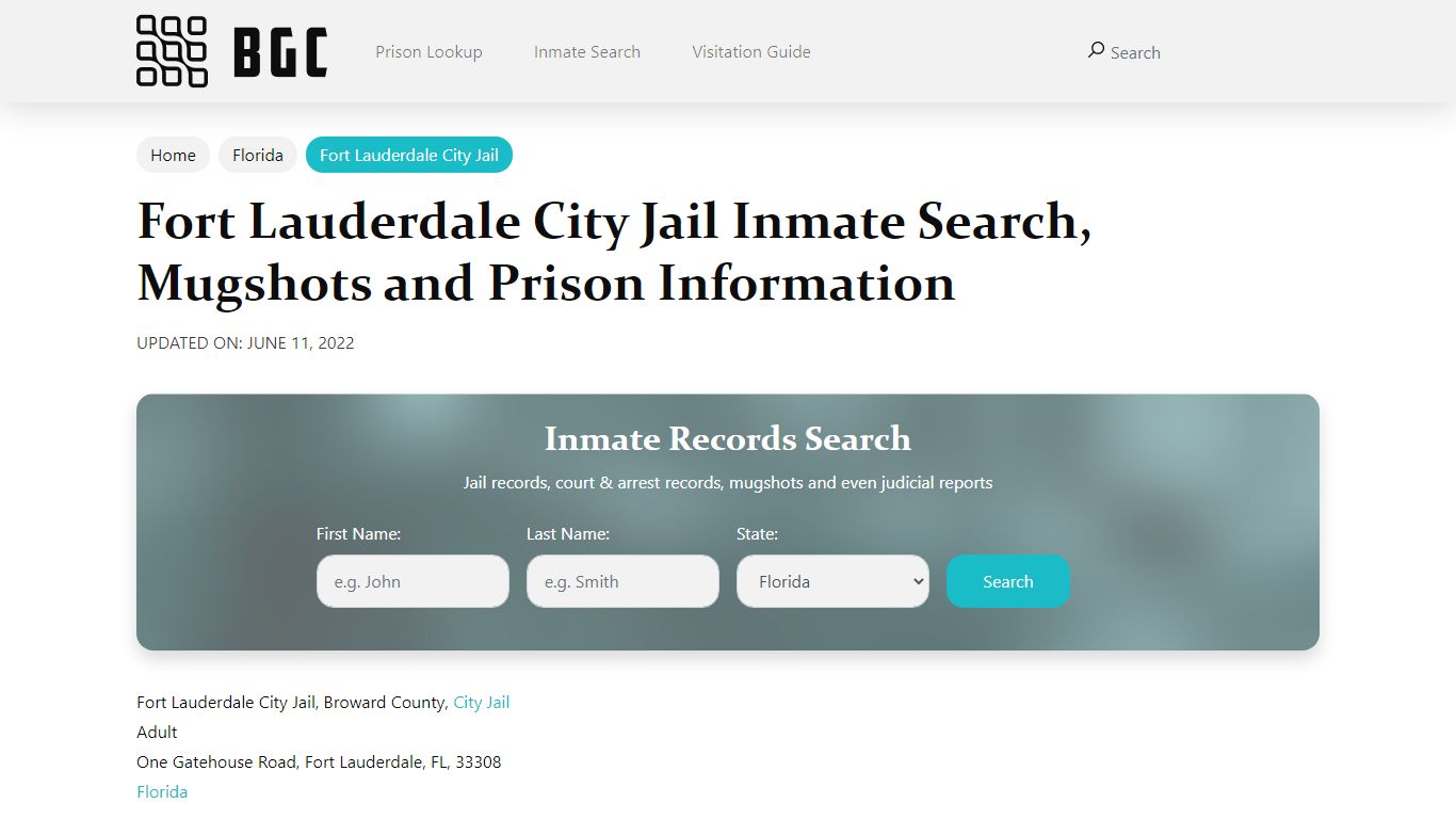 Fort Lauderdale City Jail Inmate Search, Mugshots ...