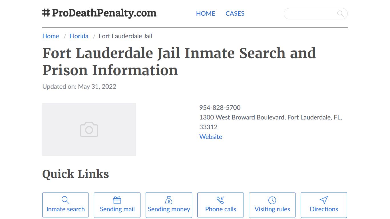 Fort Lauderdale Jail Inmate Search, Visitation, Phone no ...