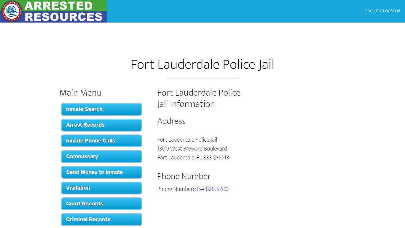 Fort Lauderdale Police Jail - Inmate Search - Fort ...